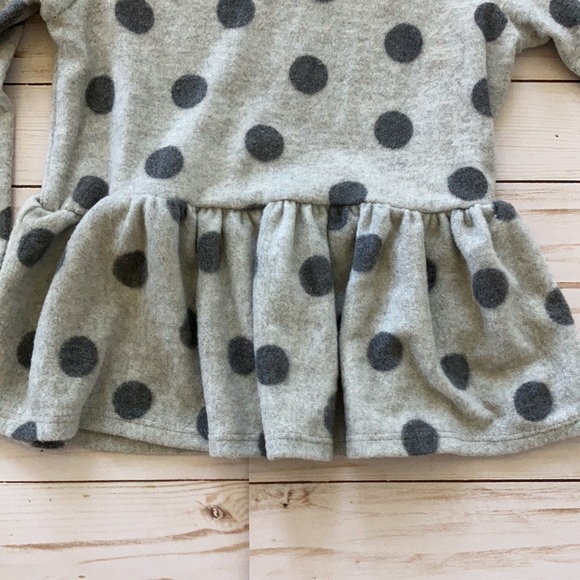 Girls Grey Long Sleeve Polka Dot Tunic Top - Picture 4 of 5
